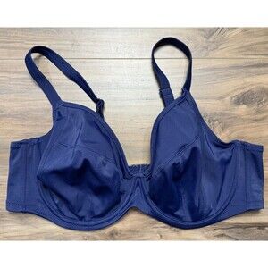 Elomi Essentials US 40DDD Blue Plunge Underwire Bikini Top Style ES7504MIH